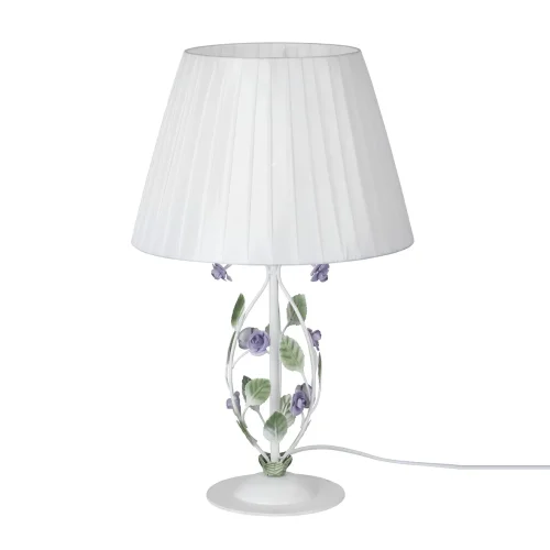 Настольная лампа V1794-0/1L Vitaluce белая 1 лампа, основание белое металл в стиле флористика 